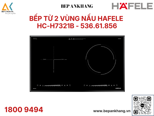 Bếp kết hợp 1 từ, 1 hồng ngoại Hafele HC-H7321B 536.61.856 - Made in Malaysia